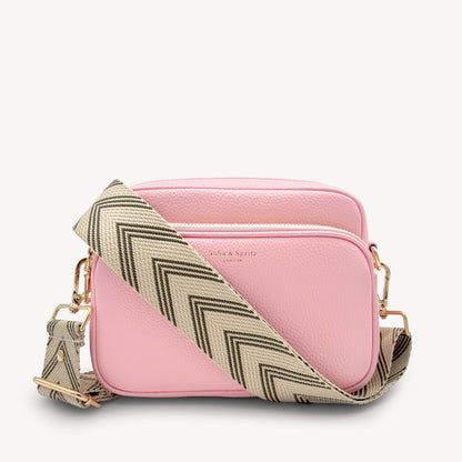 Correa de flecha en verde oliva y piedra — Boho-Chic, accesorio llamativo