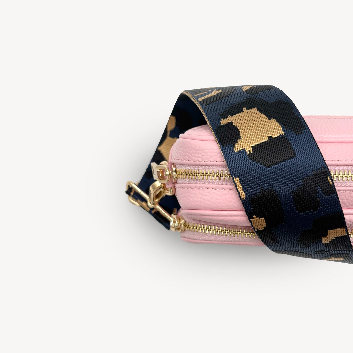 Correa de leopardo azul marino y dorado - Banda elegante con estampado de leopardo