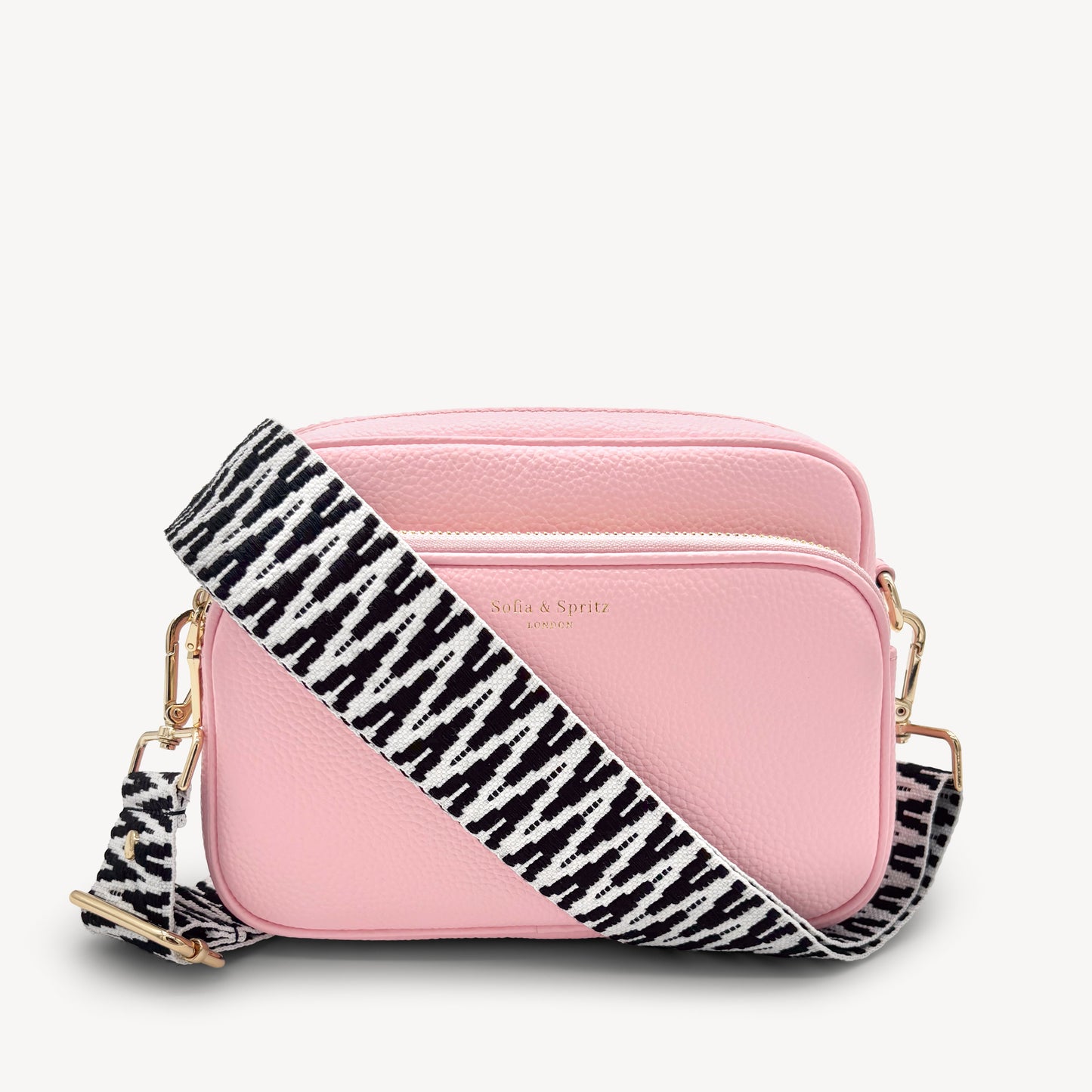 Correa en zigzag negro y blanco, audaz