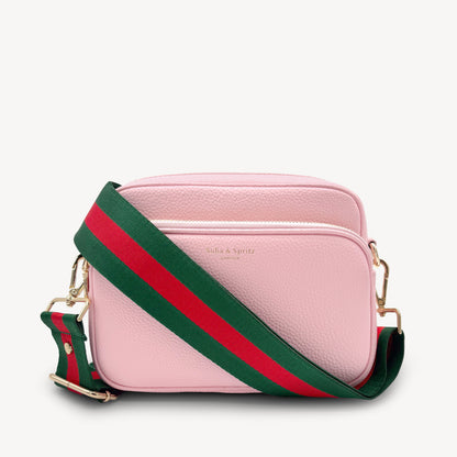Correa de rayas verdes y rojas vibrante - Accesorio audaz y llamativo