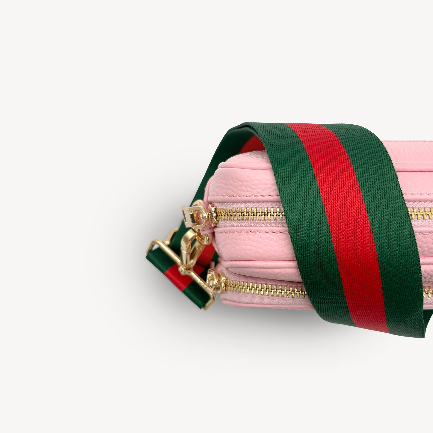 Correa de rayas verdes y rojas vibrante - Accesorio audaz y llamativo