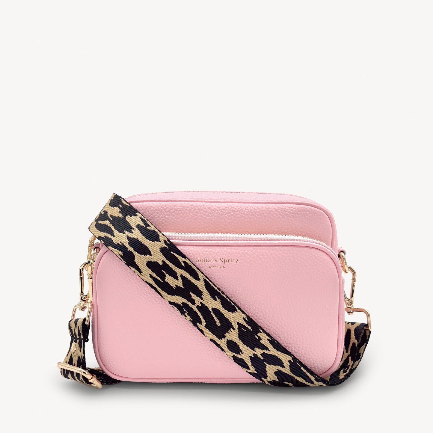 Correa negro y beige con estampado de leopardo - Accesorio elegante con estampado de leopardo