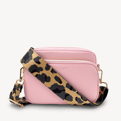 Correa dorada y gris con estampado de leopardo - Accesorio de lujo