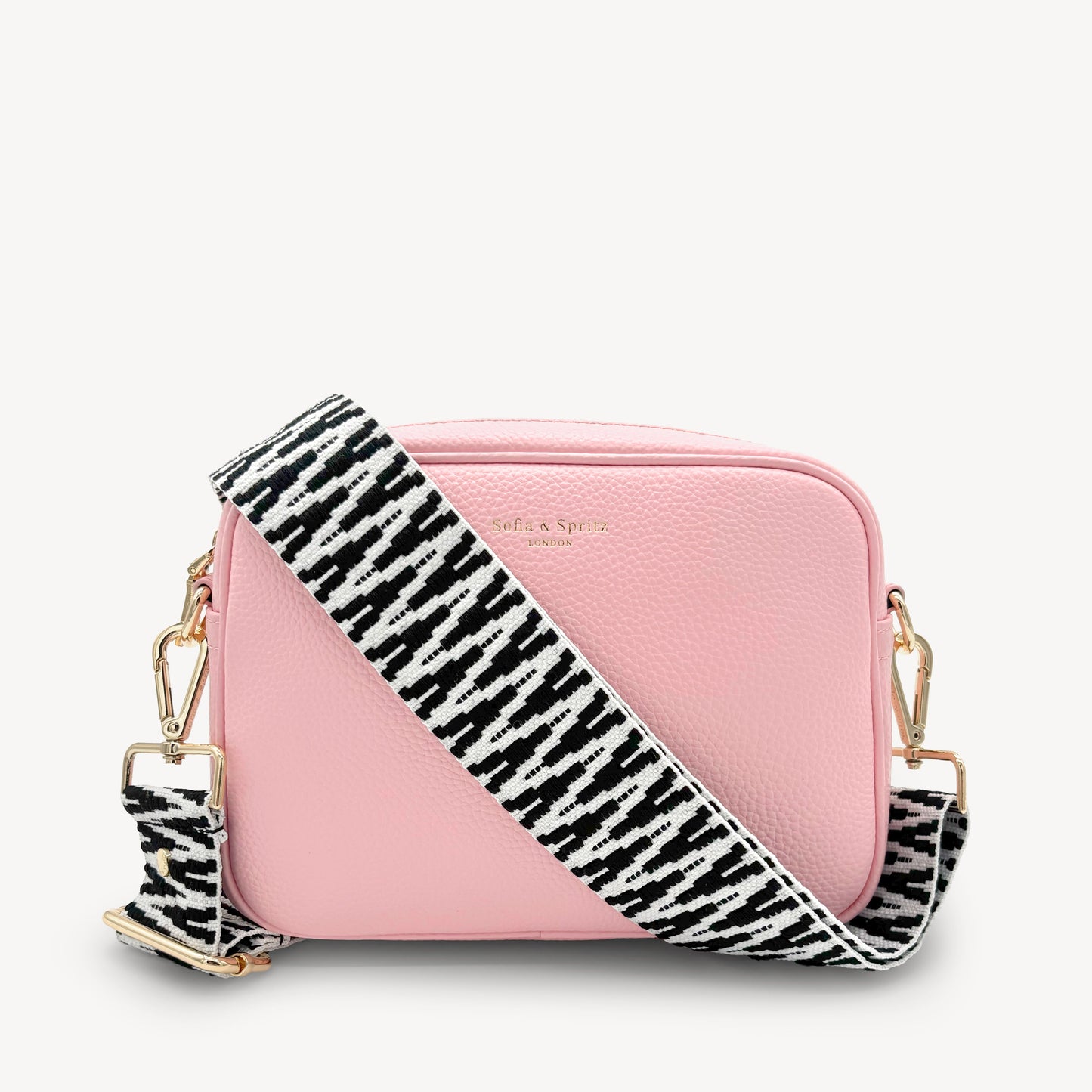 Correa en zigzag negro y blanco, audaz