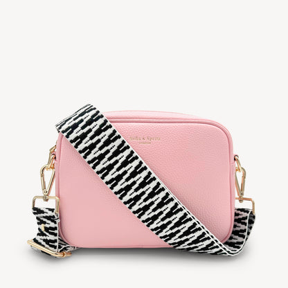 Correa en zigzag negro y blanco, audaz