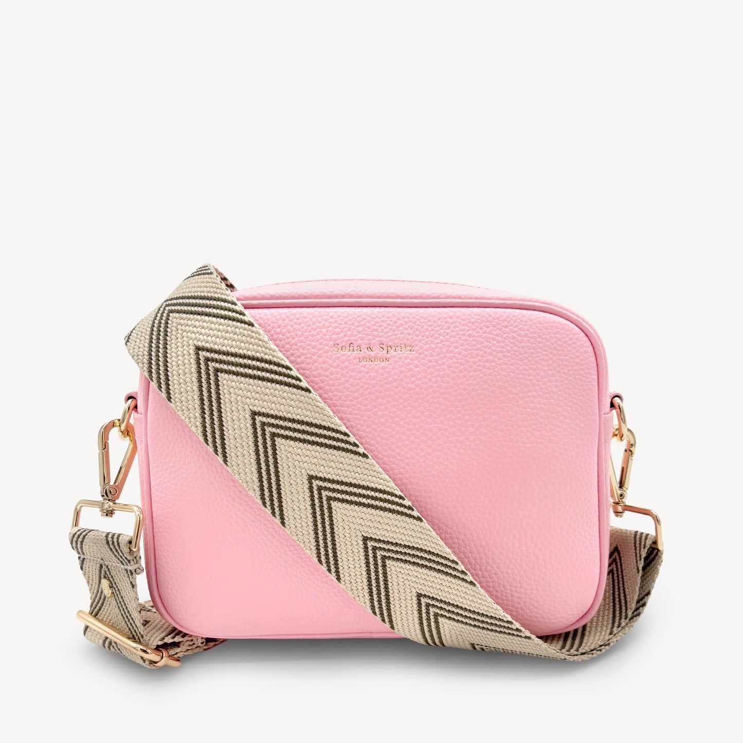 Correa de flecha en verde oliva y piedra — Boho-Chic, accesorio llamativo