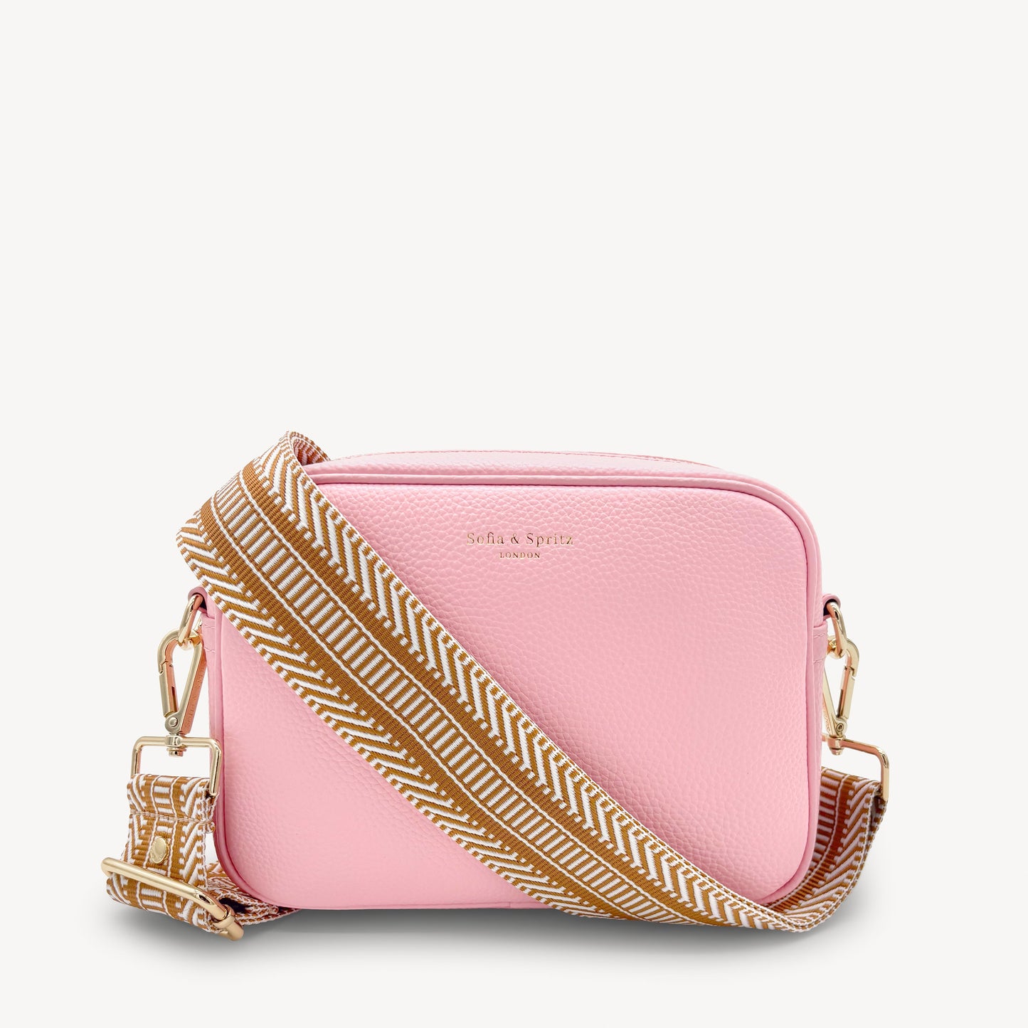 Correa azteca de rayas beige y blanco - accesorio boho chic