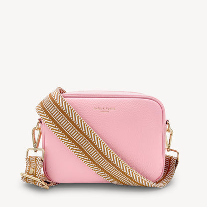 Correa azteca de rayas beige y blanco - accesorio boho chic