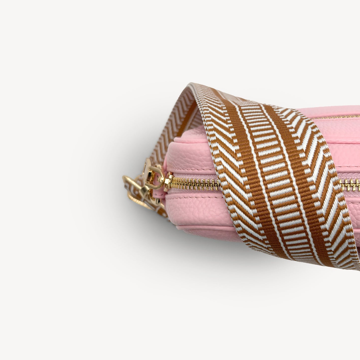 Correa azteca de rayas beige y blanco - accesorio boho chic