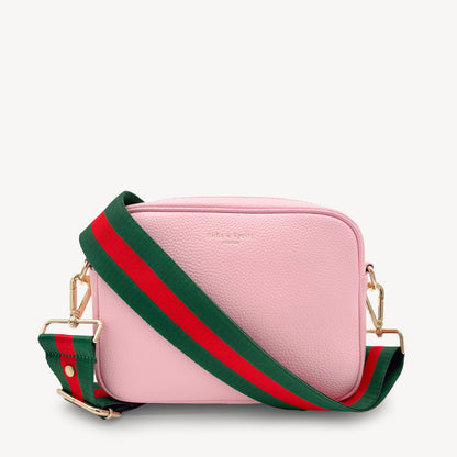 Correa de rayas verdes y rojas vibrante - Accesorio audaz y llamativo