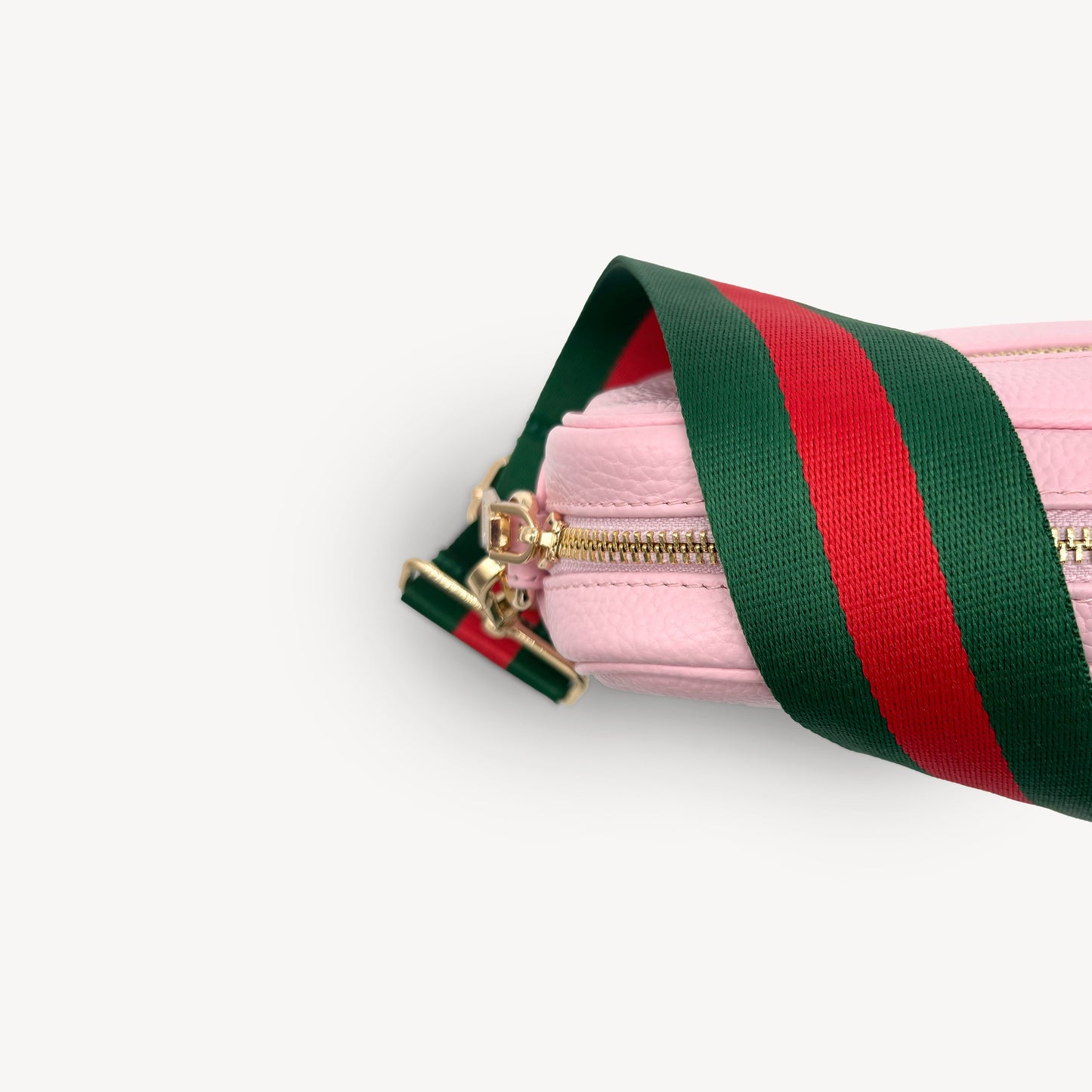 Correa de rayas verdes y rojas vibrante - Accesorio audaz y llamativo