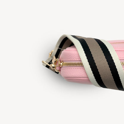 Correa a rayas en negro, piedra y beige - Elegante, versátil y duradera