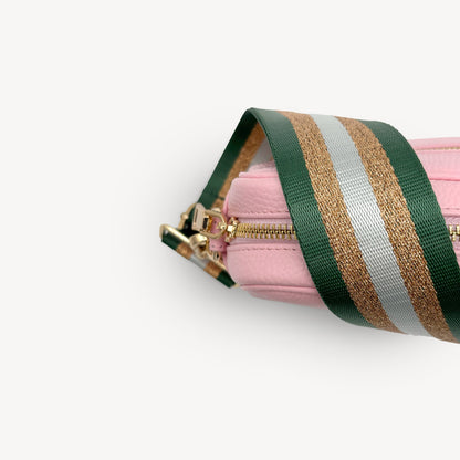 Correa con franja de purpurina verde y dorada - Accesorio brillante para cualquier conjunto