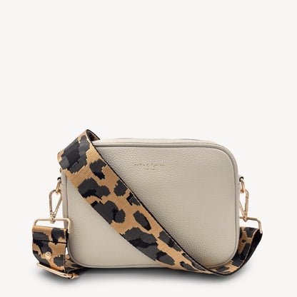 Correa dorada y gris con estampado de leopardo - Accesorio de lujo