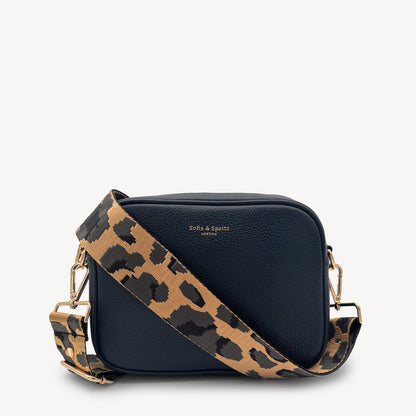 Correa dorada y gris con estampado de leopardo - Accesorio de lujo