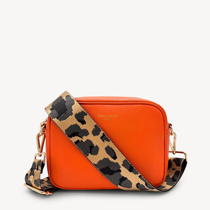 Correa dorada y gris con estampado de leopardo - Accesorio de lujo