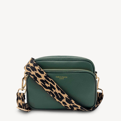 Correa negro y beige con estampado de leopardo - Accesorio elegante con estampado de leopardo