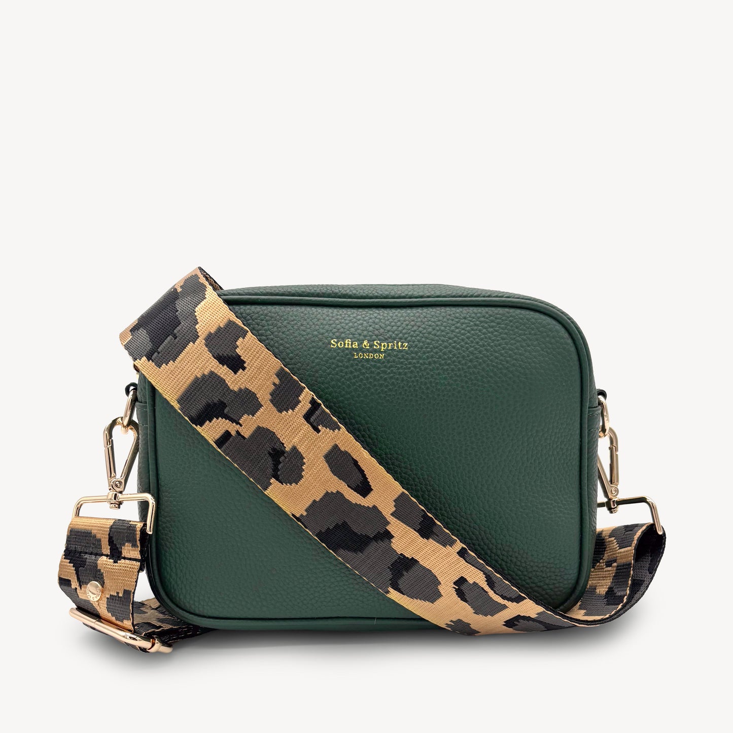 Correa dorada y gris con estampado de leopardo - Accesorio de lujo