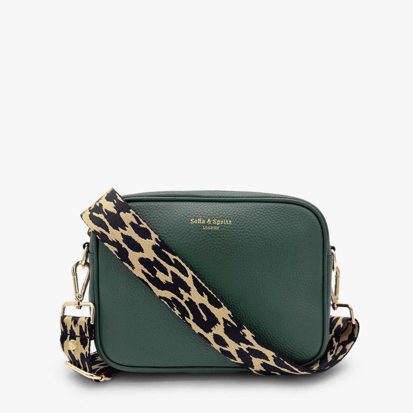 Correa negro y beige con estampado de leopardo - Accesorio elegante con estampado de leopardo