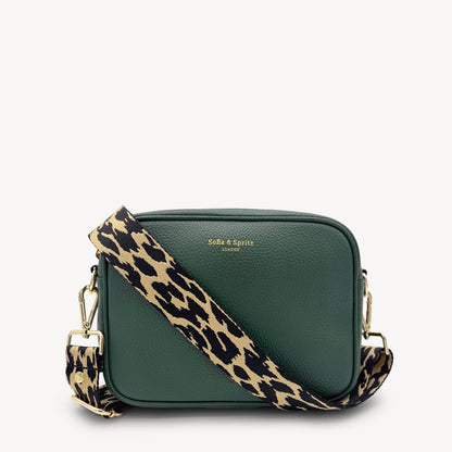 Correa negro y beige con estampado de leopardo - Accesorio elegante con estampado de leopardo