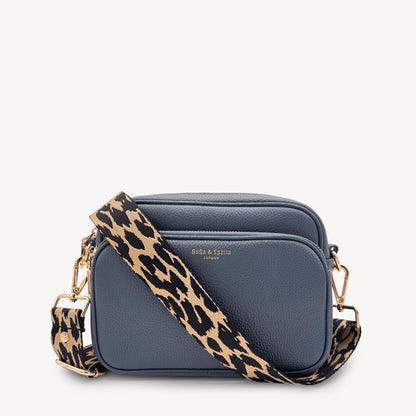 Correa negro y beige con estampado de leopardo - Accesorio elegante con estampado de leopardo