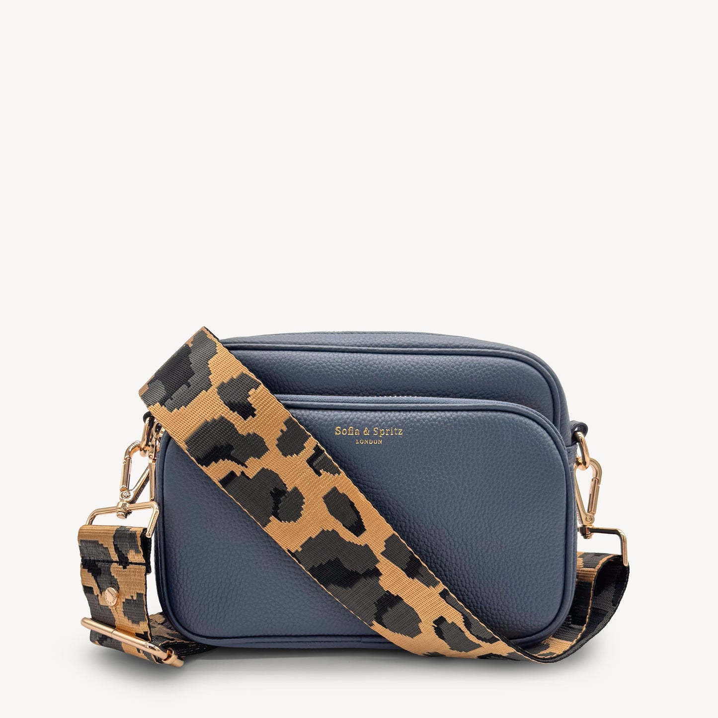 Correa dorada y gris con estampado de leopardo - Accesorio de lujo
