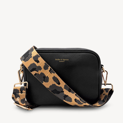 Correa dorada y gris con estampado de leopardo - Accesorio de lujo