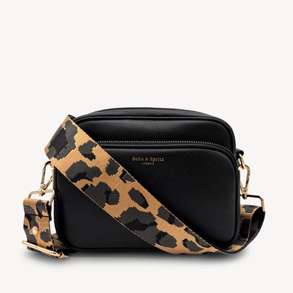 Correa dorada y gris con estampado de leopardo - Accesorio de lujo