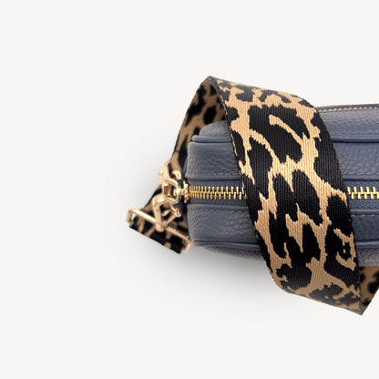 Correa negro y beige con estampado de leopardo - Accesorio elegante con estampado de leopardo