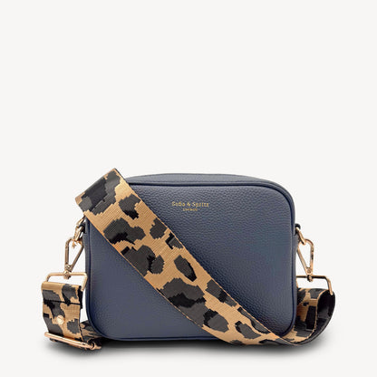 Correa dorada y gris con estampado de leopardo - Accesorio de lujo