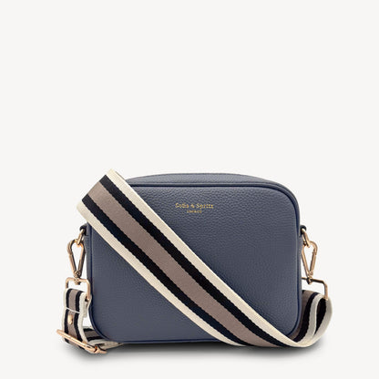 Correa a rayas en negro, piedra y beige - Elegante, versátil y duradera