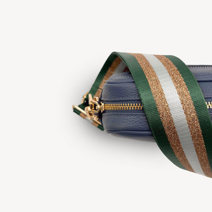 Correa con franja de purpurina verde y dorada - Accesorio brillante para cualquier conjunto
