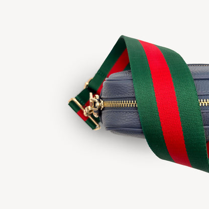 Correa de rayas verdes y rojas vibrante - Accesorio audaz y llamativo