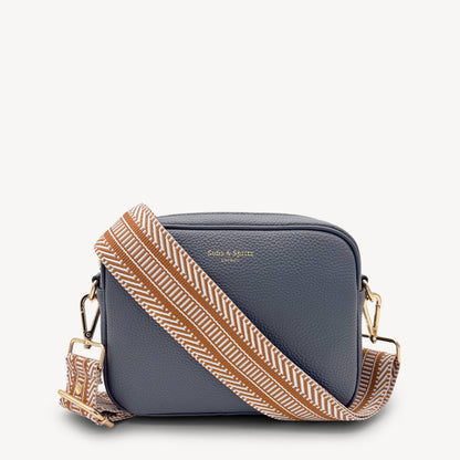 Correa azteca de rayas beige y blanco - accesorio boho chic