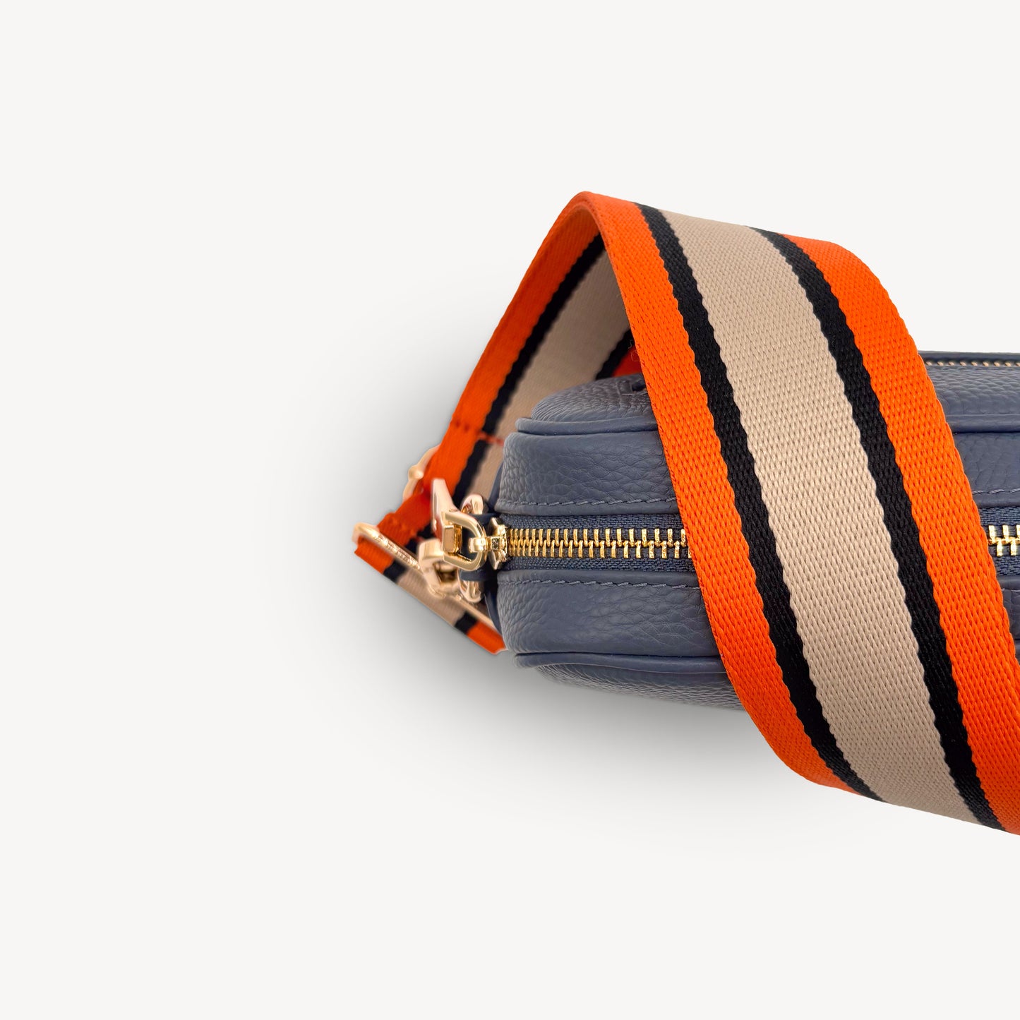 Correa a rayas naranja, beige y negro