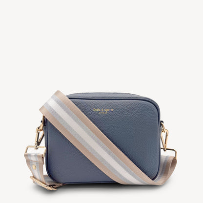 Correa a rayas champán y plata — accesorio lujoso y elegante