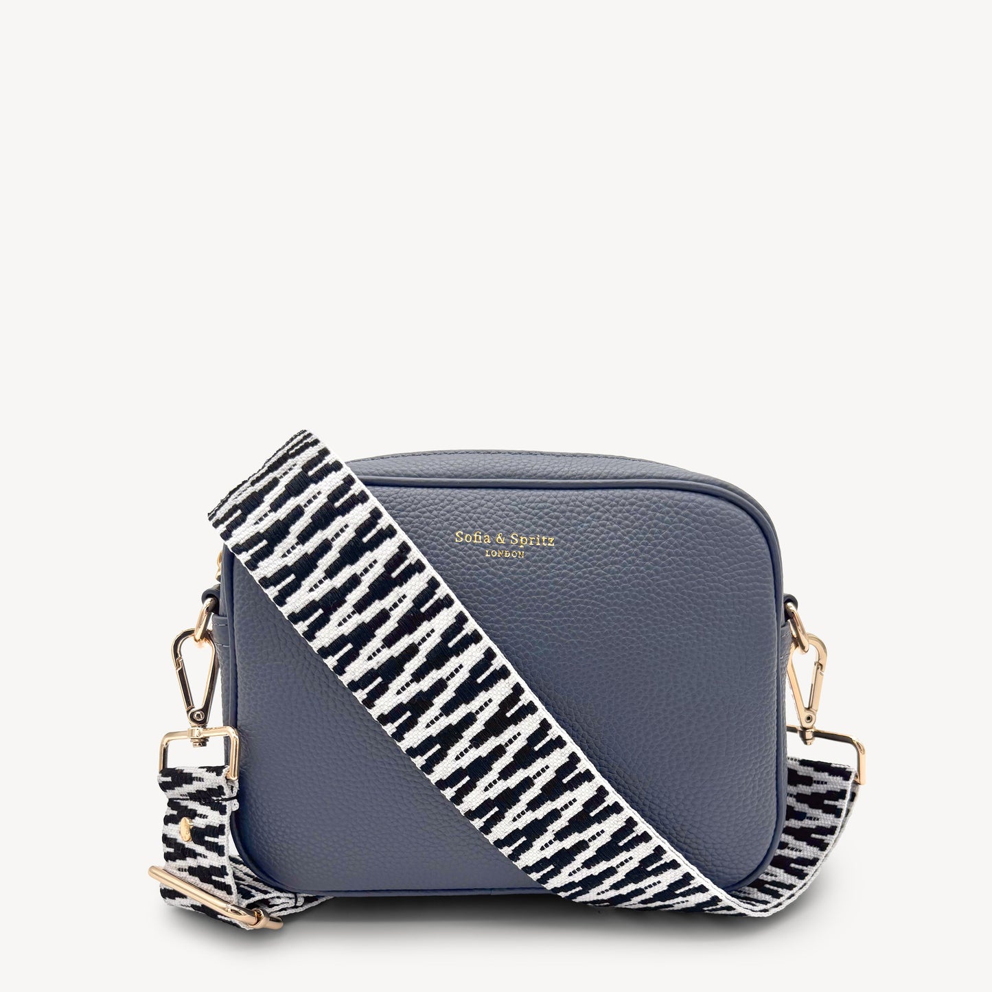 Correa en zigzag negro y blanco, audaz