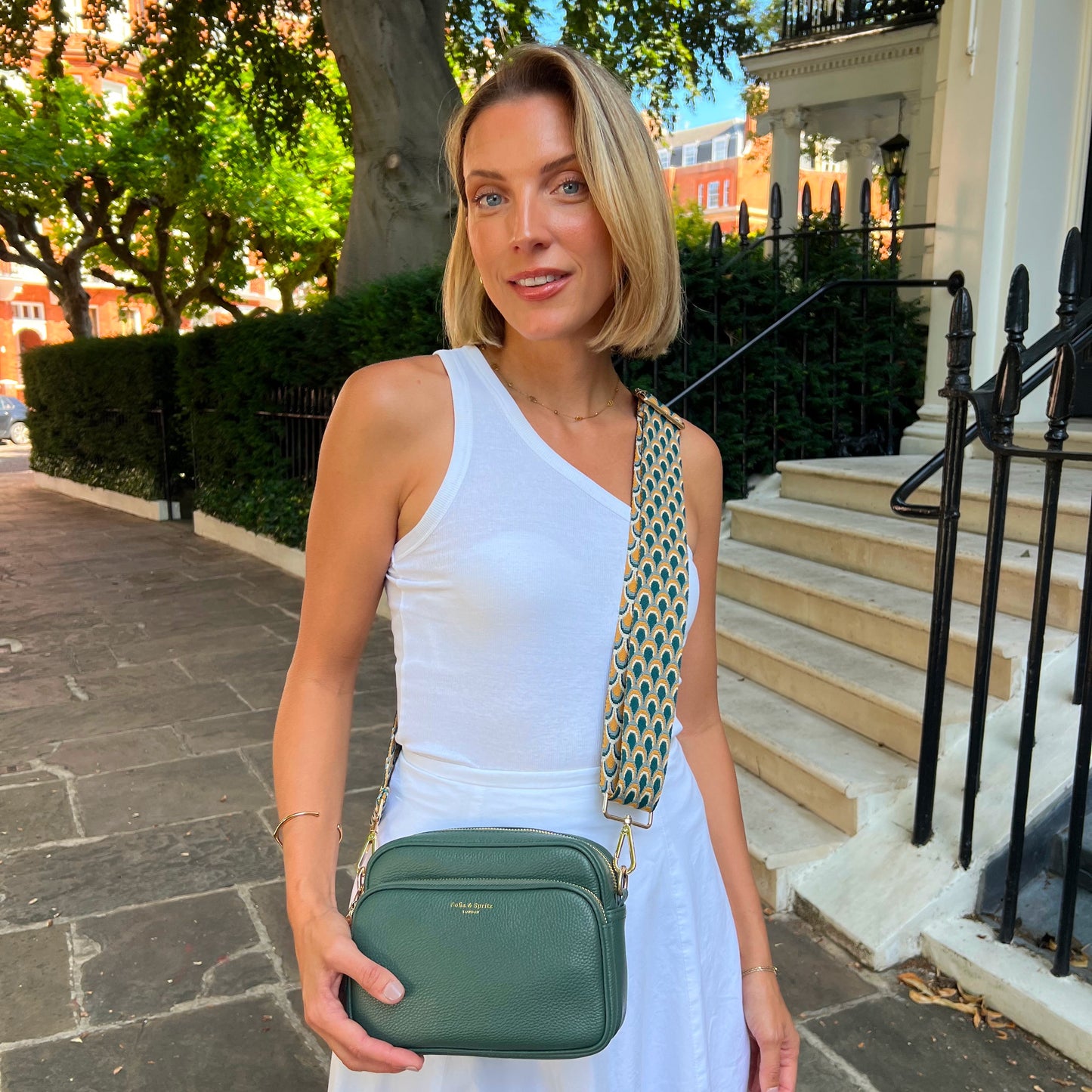 Bolso cruzado Alba en verde Racing