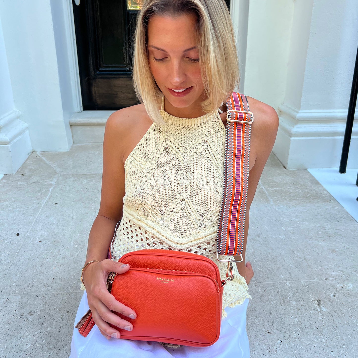 Bolso bandolera Alba en naranja vibrante