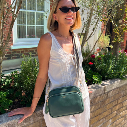 Bolso cruzado Alba en verde Racing