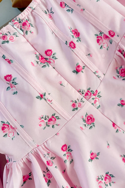 Vestido Priscilla Valentine Flores Rosa