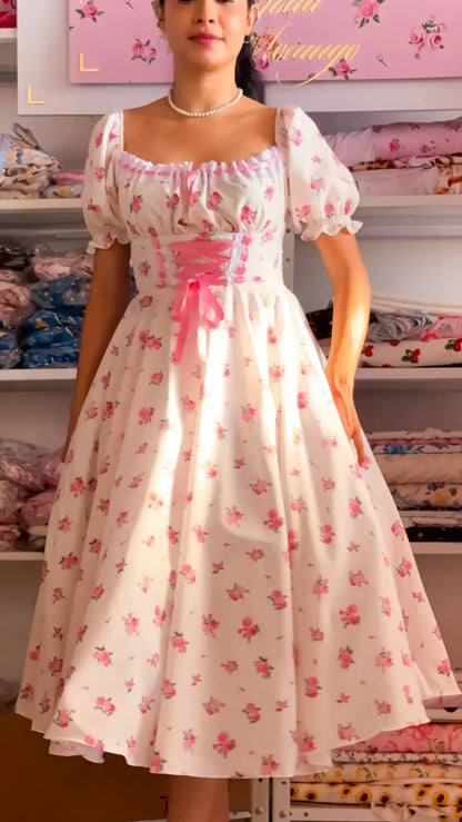 Vestido Mary Rose Midi Flor Victoria