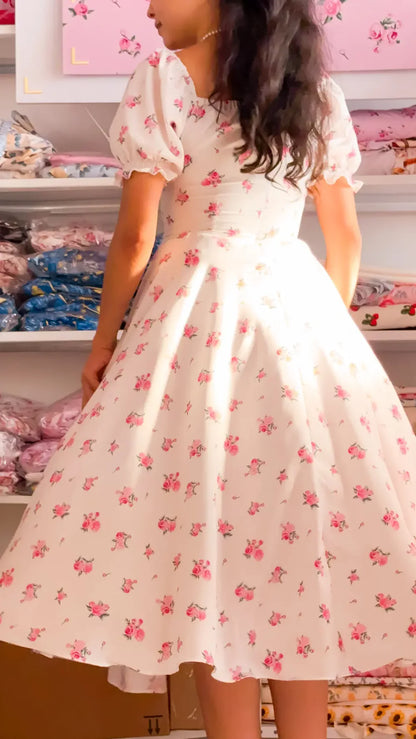 Vestido Mary Rose Midi Flor Victoria