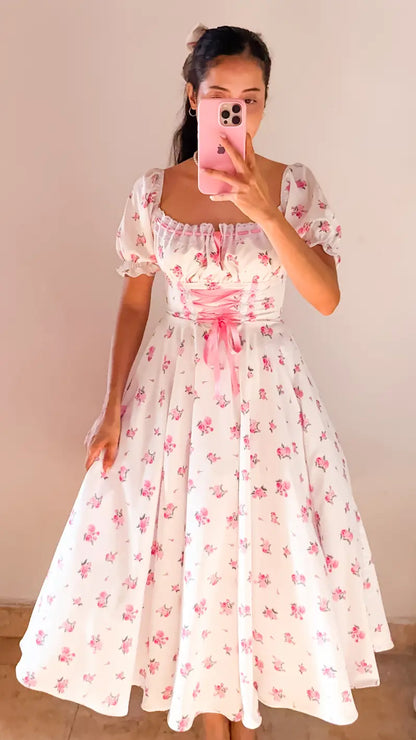 Vestido Mary Rose Midi Flor Victoria