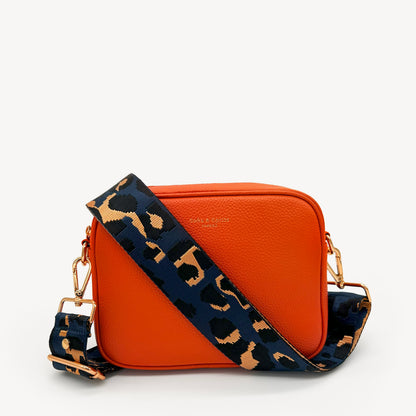 Correa de leopardo azul marino y dorado - Banda elegante con estampado de leopardo