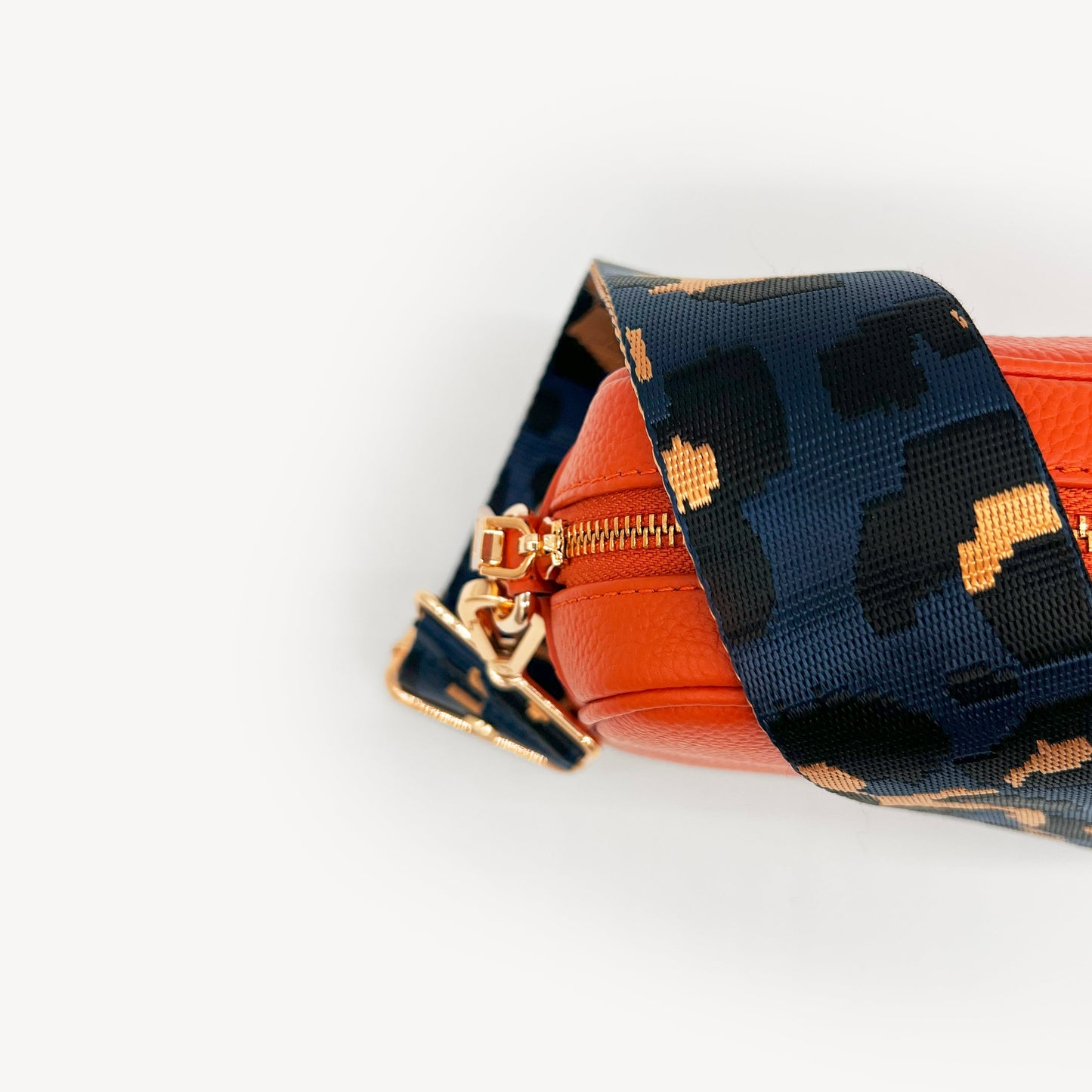 Correa de leopardo azul marino y dorado - Banda elegante con estampado de leopardo