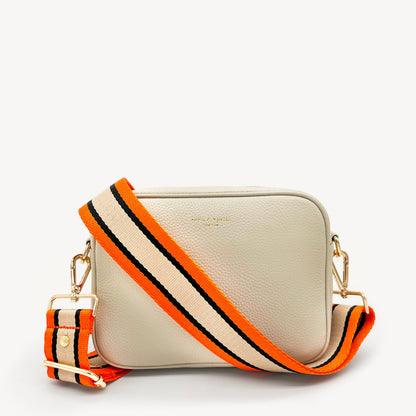 Correa a rayas naranja, beige y negro