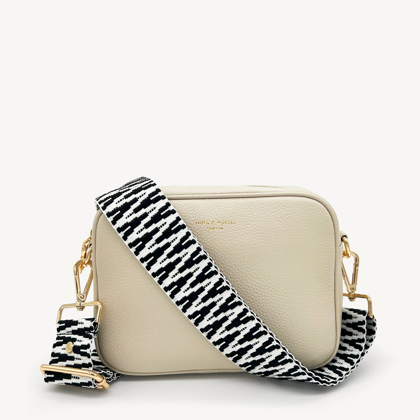 Correa en zigzag negro y blanco, audaz
