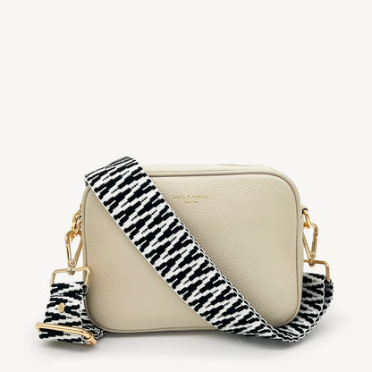 Correa en zigzag negro y blanco, audaz