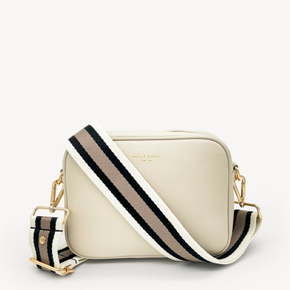 Correa a rayas en negro, piedra y beige - Elegante, versátil y duradera